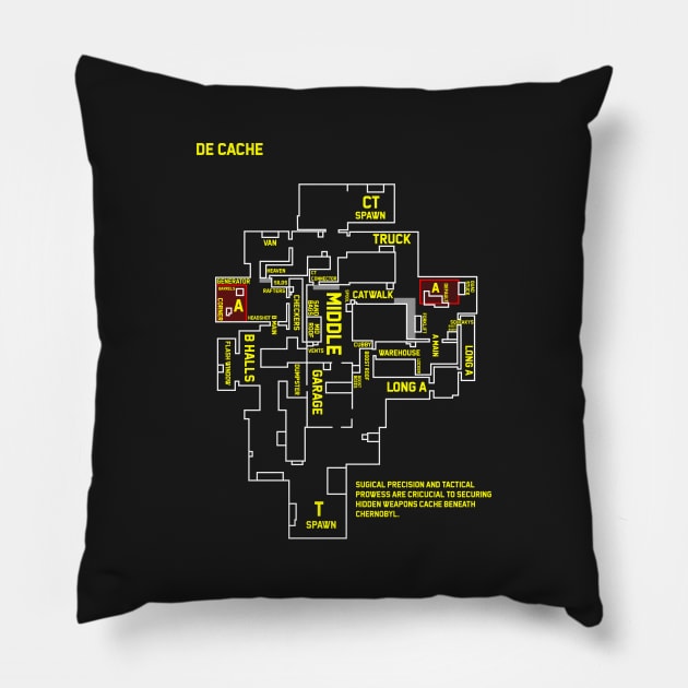 T-Shirt Csgo cache map overview Pillow by mrcatguys