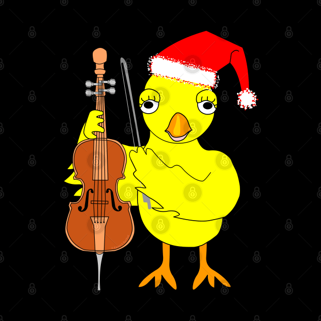 Santa Cap Cello Chick by Barthol Graphics