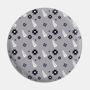 Mountain Ash Collection - Black and white vintage floral pattern Pin