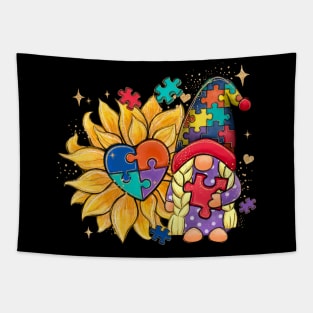 Autism Gnome Sunflower Tapestry