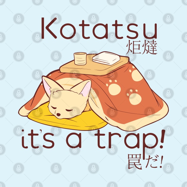 Fennec Fox in a Kotatsu it's a trap by Myanko