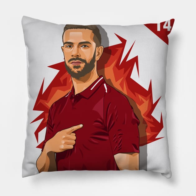 Jordan Henderson Pillow by Ades_194