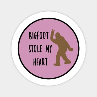 Bigfoot Stole My Heart Lilac Magnet