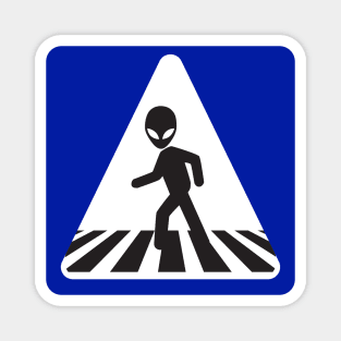 Alien pedestrian Crossing Sign Magnet