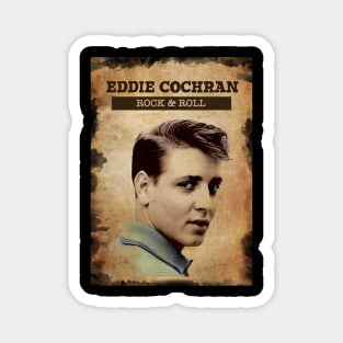 Vintage Old Paper 80s Style Eddie Cochran rock n roll Magnet