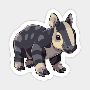 Cute Mountain Tapir Illustration - Adorable Animal Art Magnet