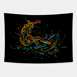 Surfer Wave Abstract Colorful Tapestry