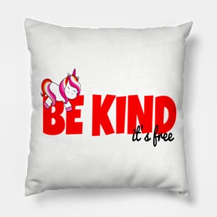 Be Kind, It's Free - Lesbian Unicorn Pillow