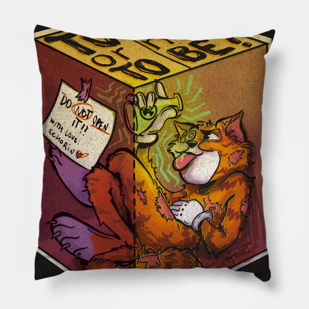 Schrödinger's Cat Color Pillow by hnnart 