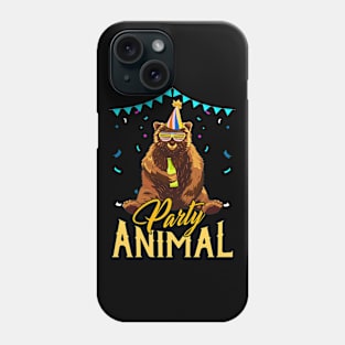 Party Animal Cute Bear in Party Hat Funny Birthday Phone Case