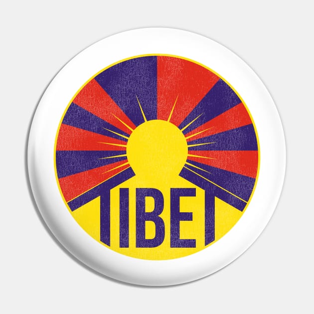 Vintage Tibet Flag Tourist Souvenir Pin by darklordpug