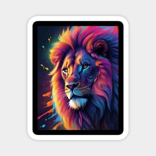 Lion Face Close Up with Multiple Colours Magnet