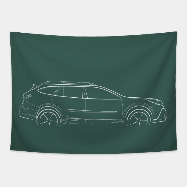 2020 Subaru Outback BT - profile stencil, white Tapestry by mal_photography