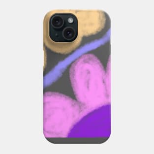 Pink purple blue watercolor floral art Phone Case