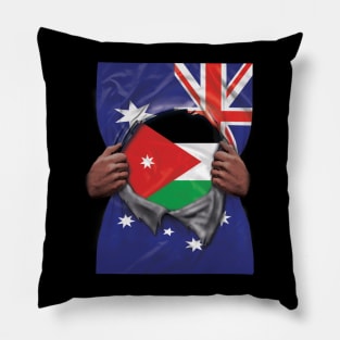 Jordan Flag Australian Flag Ripped - Gift for Jordanian From Jordan Pillow