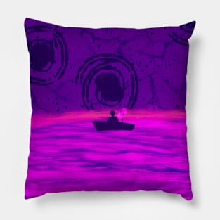 The Man that sails in the Purple Ocean Pillow