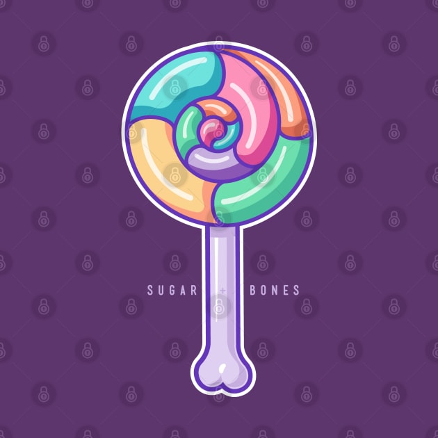 Rainbow Swirl Round Lollipop on dark by Sugar & Bones