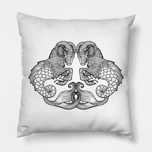 Capricorn & Capricorn Pillow by barda