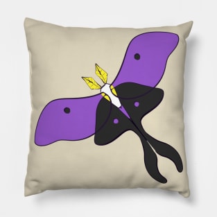 Nonbinary Pride Moth Pillow