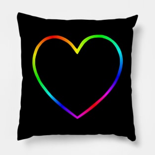 Rainbow Heart Outline Pillow