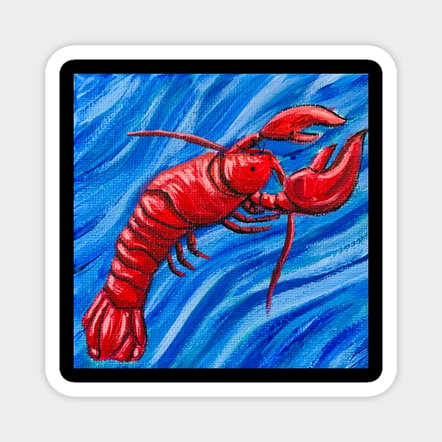 Red Lobster in the Sea Magnet by Amazing Creations