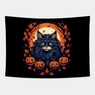 Norwegian Forest Cat Halloween, Cat Lover Tapestry