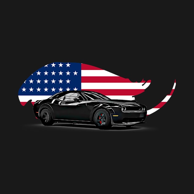 Challenger Hellcat Black USA Print by SynchroDesign