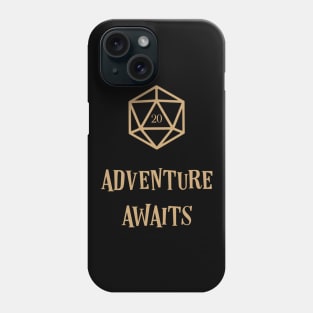 Funny Misadventure Awaits D20 Dice Tabletop RPG Phone Case