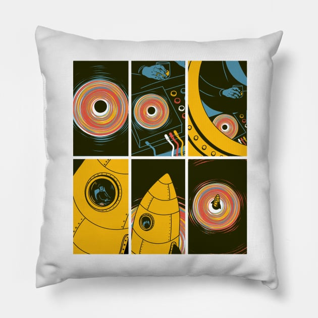 Starbase Alpha Pillow by A N Illustration