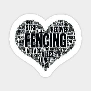 Fencing Heart Saber Epee Fence Gift print Magnet