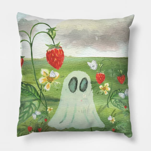 Strawberry Fields Pillow by LylaLace Studio