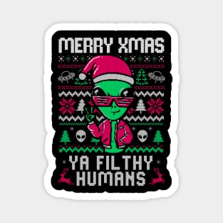 Alien Christmas - Funny Ugly Sweater Xmas Gift Magnet