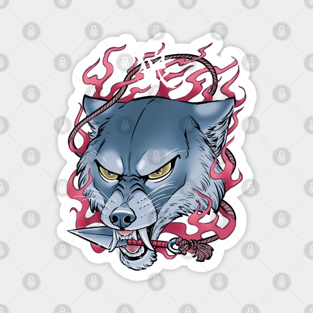 Angry Wolf Kunai Magnet by Mang Kumis