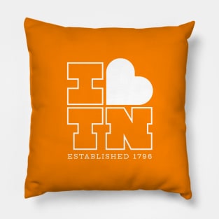 I Heart TN - White on Orange Pillow