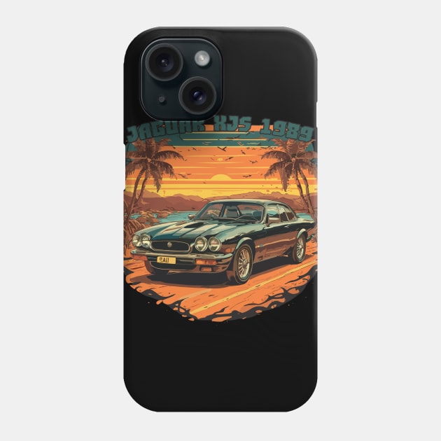 Jaguar XJS 1989 - Classic Car Vector Design Phone Case by diegotorres