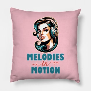 Women Listen to Music Pillow