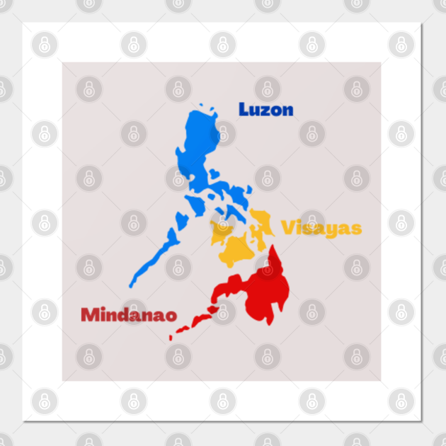 Luzon Visayas Mindanao Map Philippine Map Luzon Visayas Mindanao - Philippine Map - Posters And Art  Prints | Teepublic