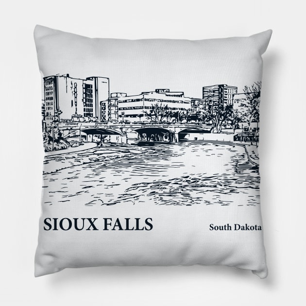 Sioux Falls - South Dakota Pillow by Lakeric