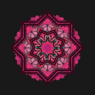 pink butterflies mandala T-Shirt