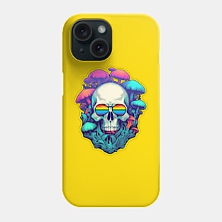 Psychedelic Skull On Tie Dye Phone Case