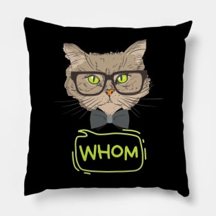 Who Whom Grammar Cat Pillow