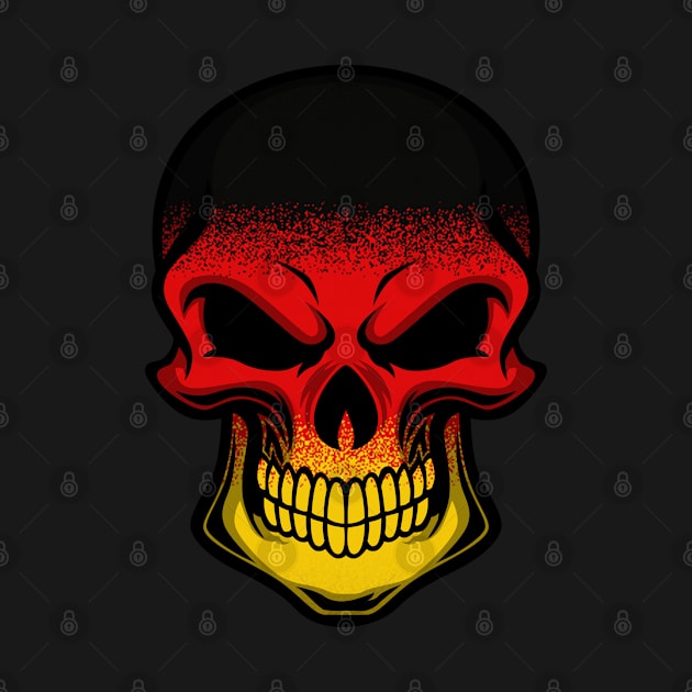 FLAG OF GERMANY ON SKULL EMBLEM by VERXION