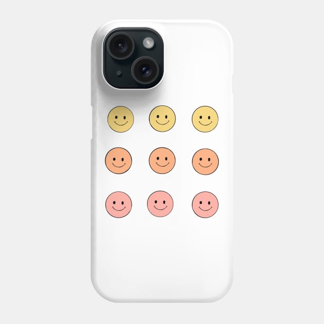 Pastel Smiley Faces Pink Orange Yellow Phone Case by DesignStory