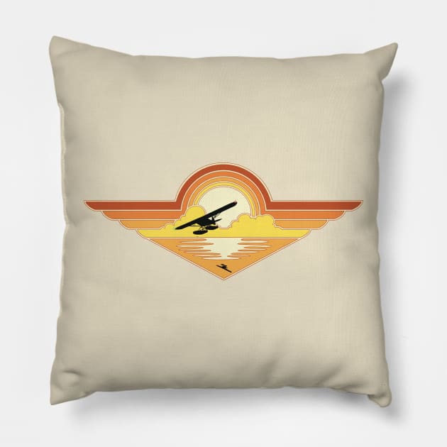 Seaplane Sunset Pillow by Kassi Skye