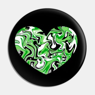 Aromantic Pride Marble Heart Pin