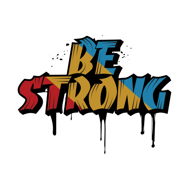 be strong graffiti design with retro color by emofix