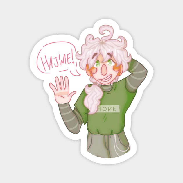 Nagito in a ponytail Magnet by Pau!