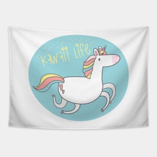 Kawaii life unicorn Tapestry