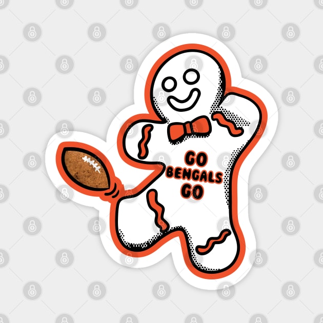 Cincinnati Bengals Gingerbread Man Magnet by Rad Love