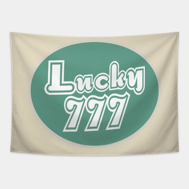 lucky number 777 - green and white Tapestry by Erin Smart